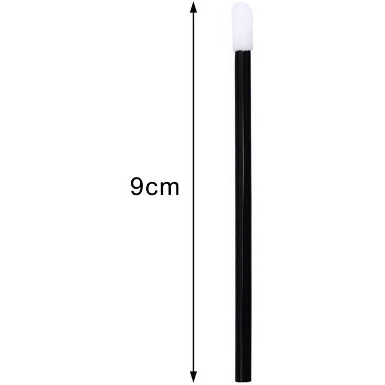 100Pcs Black Disposable Lipstick Applicators, Fiber Makeup Lip Brushes Beauty Tool Kit with 3.54inch Length