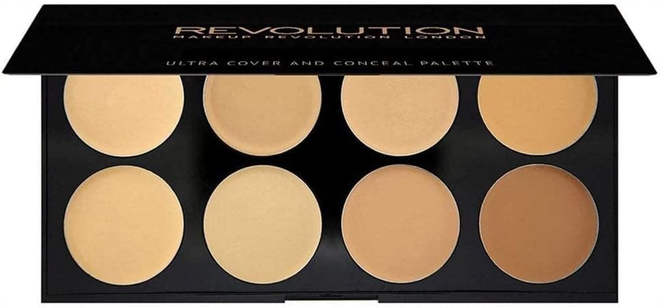 Revolution Beauty Ultimate Coverage Concealer Palette - 8 Shades, Light, Cruelty-Free, 10g