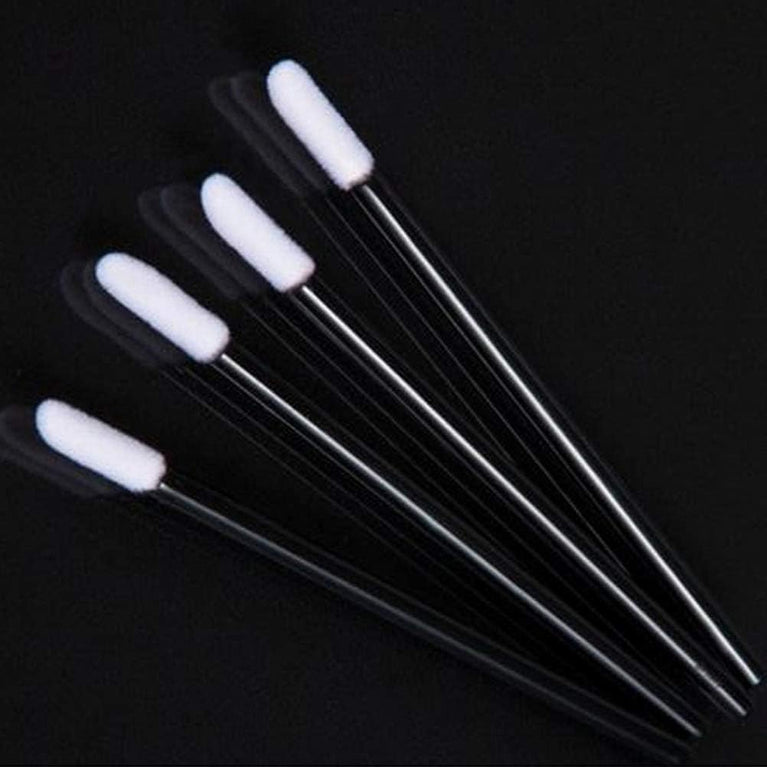 100Pcs Black Disposable Lipstick Applicators, Fiber Makeup Lip Brushes Beauty Tool Kit with 3.54inch Length