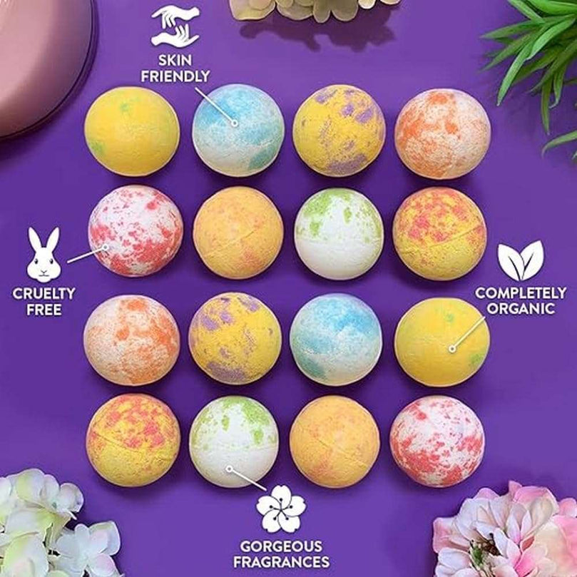 8 x Bath Bombs Value Women's Set, Handmade, Moisturising, Vegan & Cruelty Free, Beauty Spa Gift Set, Bath Fizzers, for Women, Girls, Her, Girlfriend, Packaging May Vary