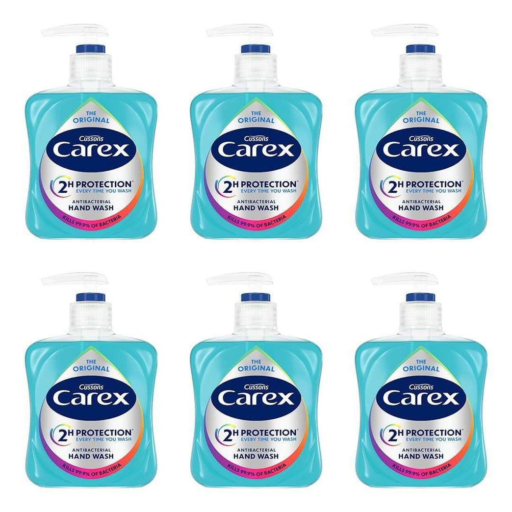 Carex Original Antibacterial Hand Wash, Clean & Protect Hands, Bulk Buy, Pack of 6 x 250 ml (Packaging may vary)