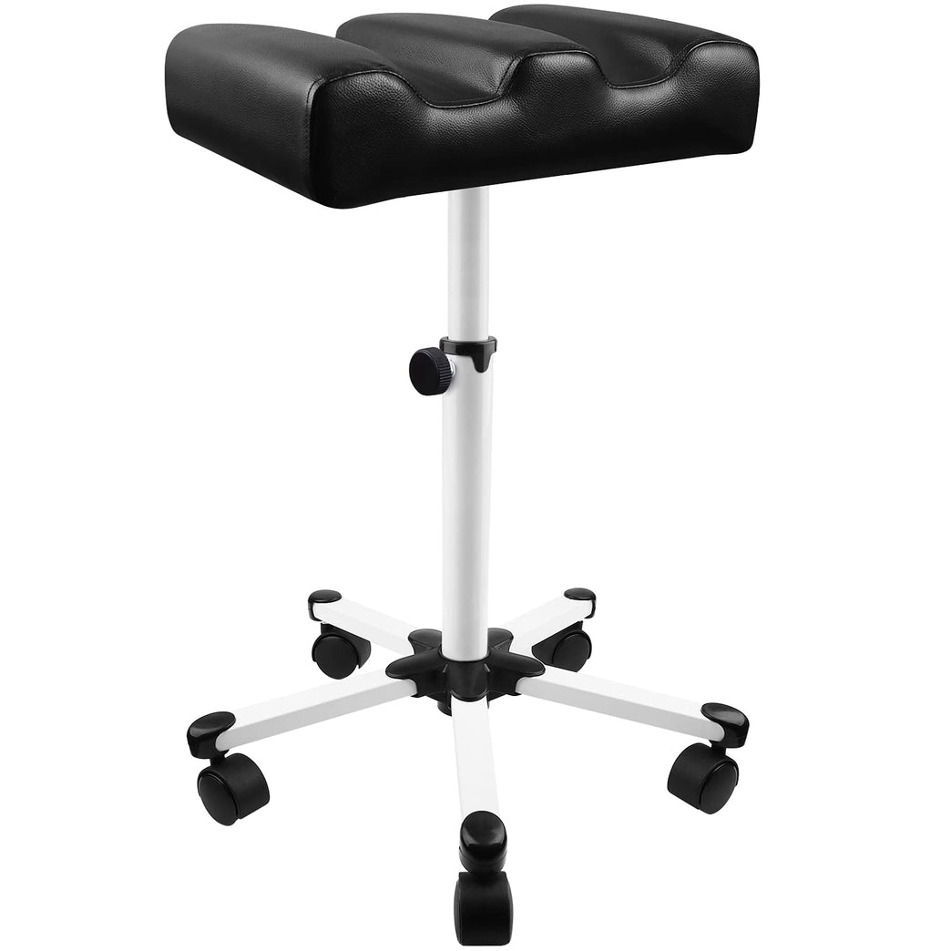 Adjustable Pedicure Manicure Footrest Stool with Wheels - Nail Salon Equipment