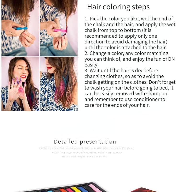 Colorful Hair Chalk Set for Creative Hair Designs