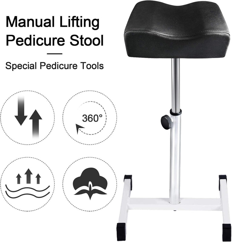 18-26 Inch Adjustable Pedicure Nail Footrest - Soft Manicure Stool for Salon & Home Selfcare