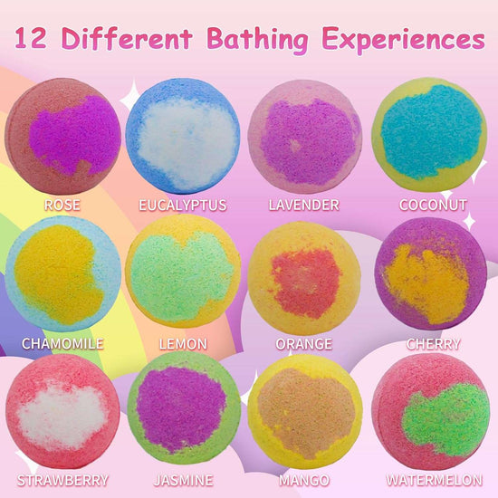 Bath Bombs Gift Set,with Surprise Toys Inside, Organic and All Natural Ingredients Bubble Bath Bombs Fizzes Spa Ideal Birthday Easter for Boys & Girls