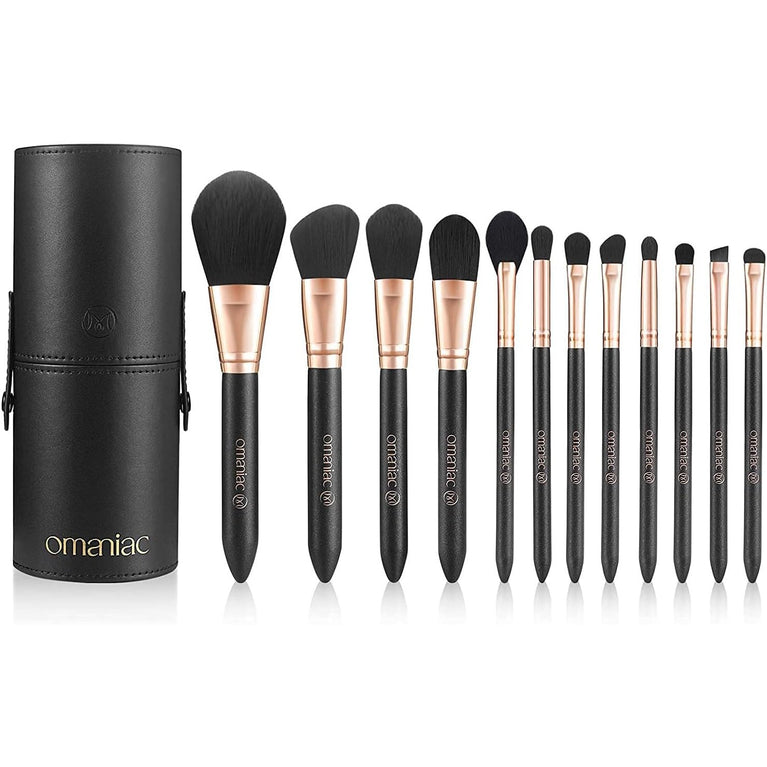 GlamPro™ Luxe Makeup Brush Set (12 Pieces) - Elegant Pearl Handles, Travel-Friendly Case Included