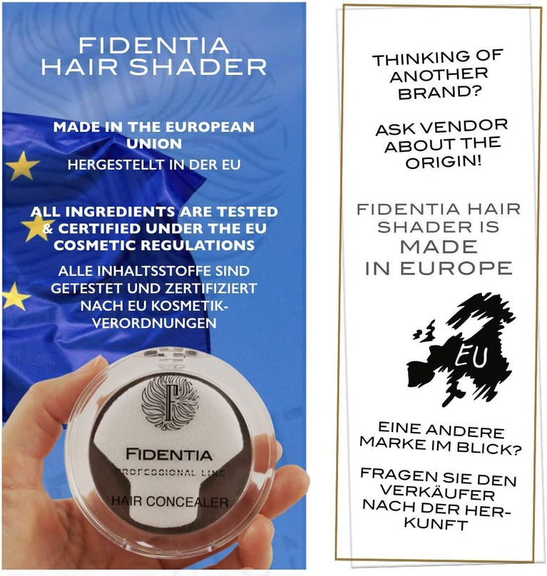 Fidentia Hair Shader Dark Brown Powder for Root Touch-Up and Grey Coverage