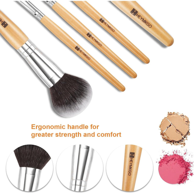 Luxurious Wooden Makeup Brush Set - Eco-Friendly and Vegan Friendly