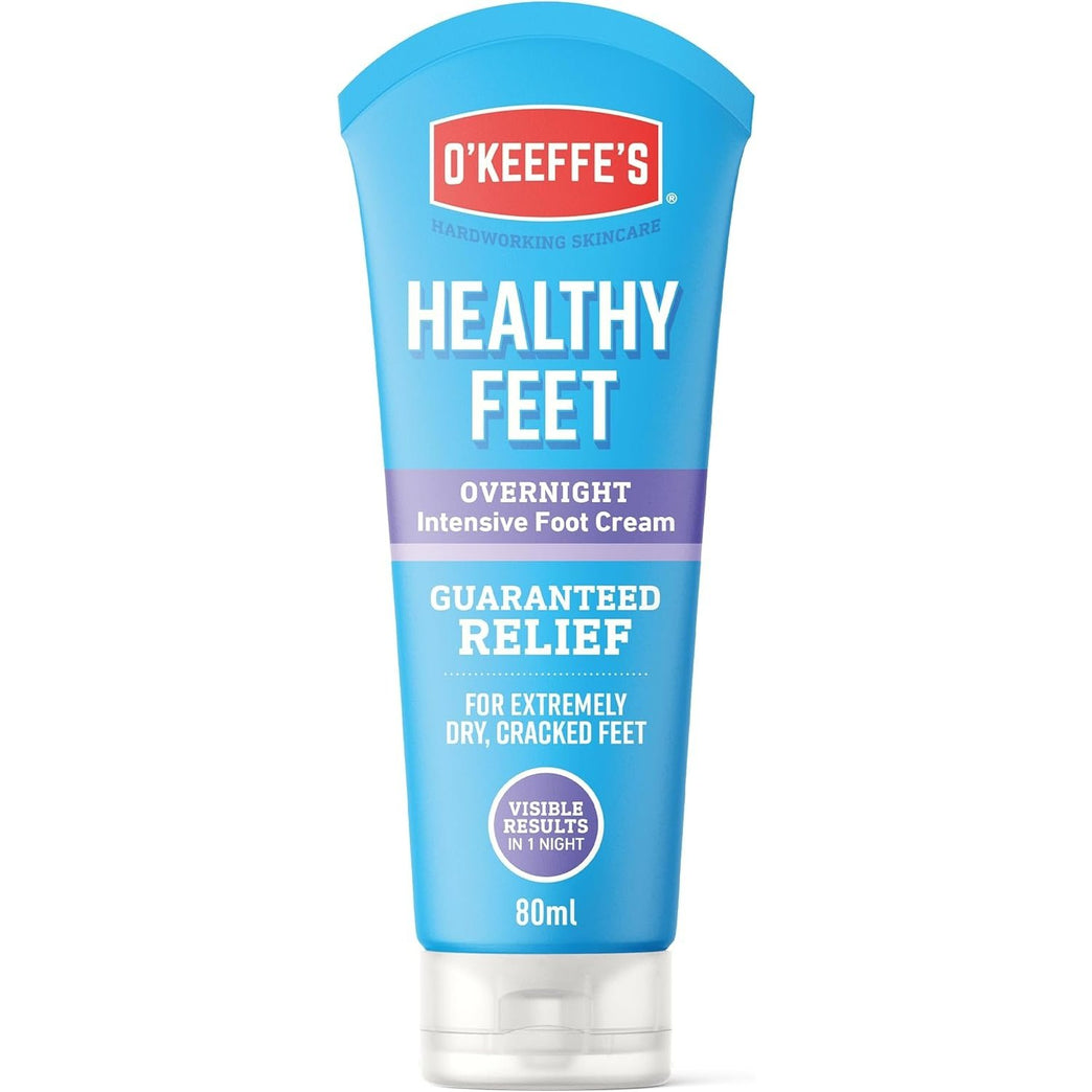 O’Keeffe’s Overnight Revitalizing Foot Cream, 80ml – Advanced Solution for Severe Dry, Cracked Feet