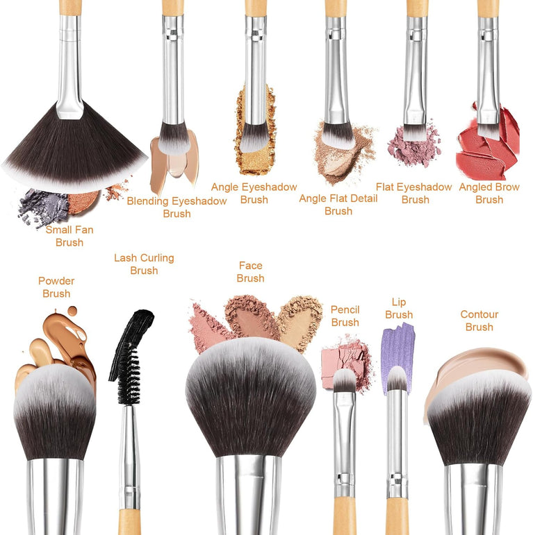 Luxurious Wooden Makeup Brush Set - Eco-Friendly and Vegan Friendly