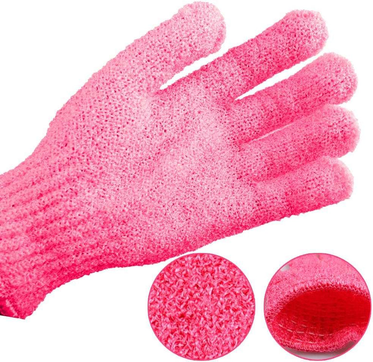 8 PCS Exfoliating Gloves, Polyester Exfoliator Mitt, Body Exfoliating Wash Glove Dead Skin Remover Shower Body Scrub Gloves for Adults and Kids, Ingrown(Blue, White, Pink, Orange）