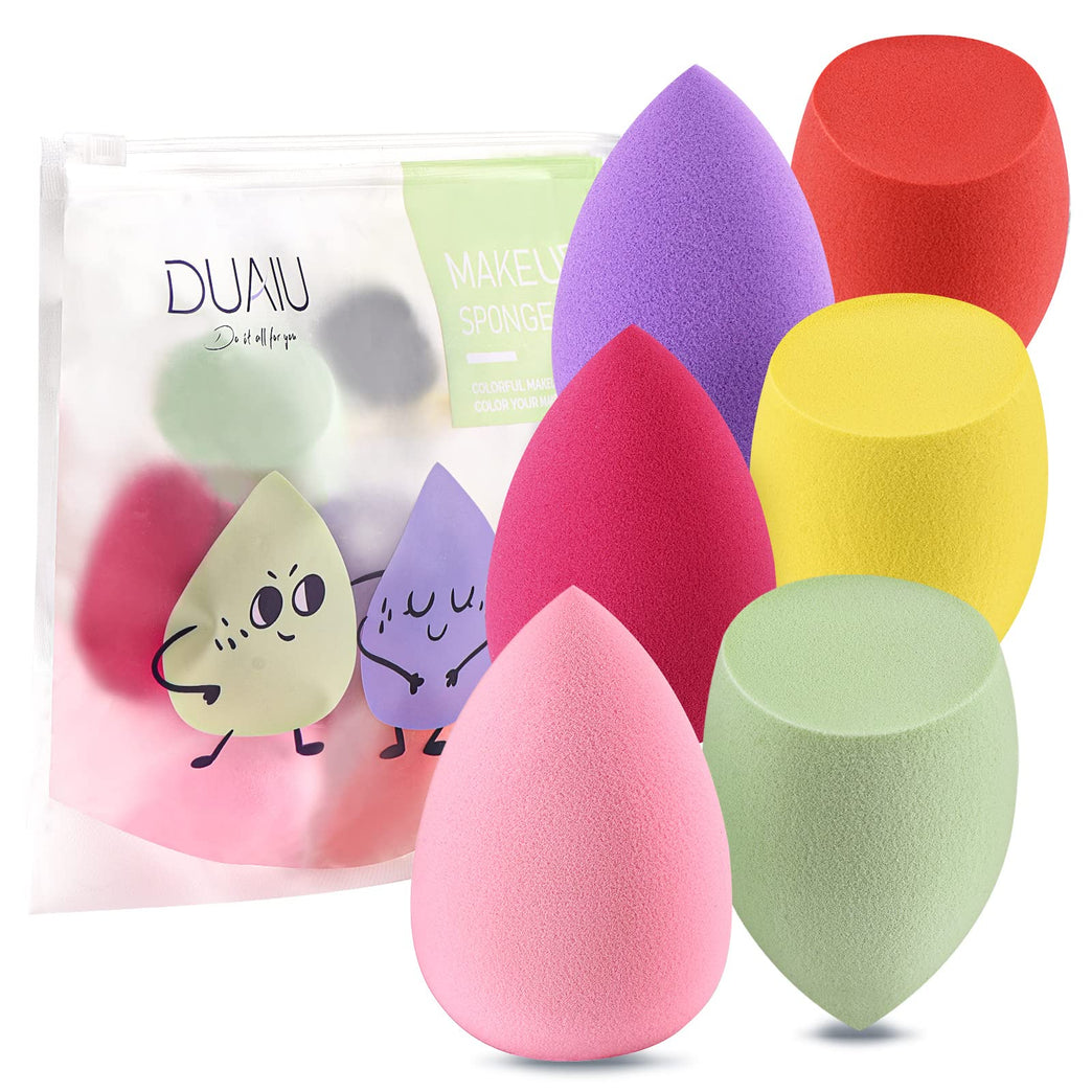 ro 6-Piece Makeup Sponge Set: Non-Latex Beauty Blenders for Flawless Foundation, Cream, and Powder Application