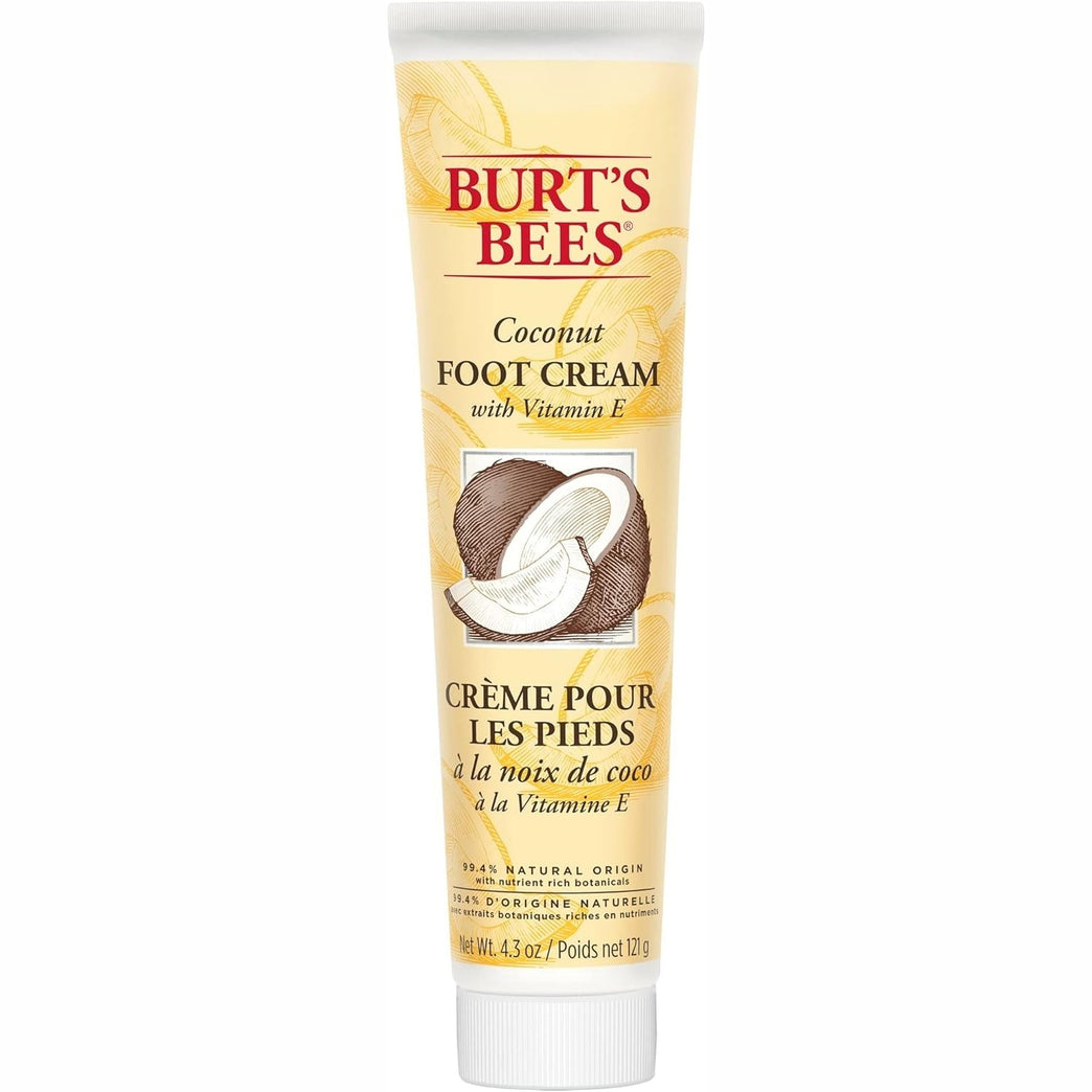 Burt's Bees Intensive Care Foot Cream for Dry Skin & Cracked Heels with Coconut Oil, 121g