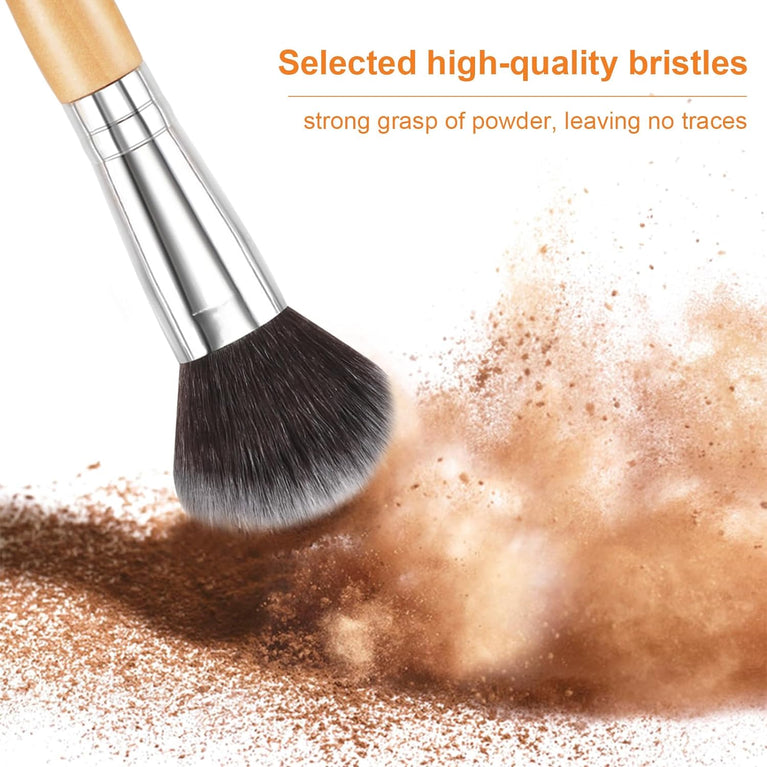 Luxurious Wooden Makeup Brush Set - Eco-Friendly and Vegan Friendly