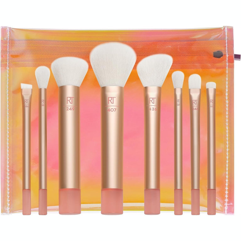 The Wanderer Makeup Brush Kit by REAL TECHNIQUES - 8-Piece Set for Foundations, Powders, and Concealers