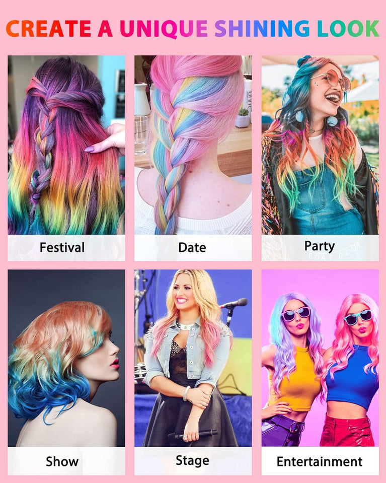 Colorful Hair Chalk Set for Kids and Women - Vibrant Temporary Hair Dye Kit for Parties, Cosplay, and Holidays