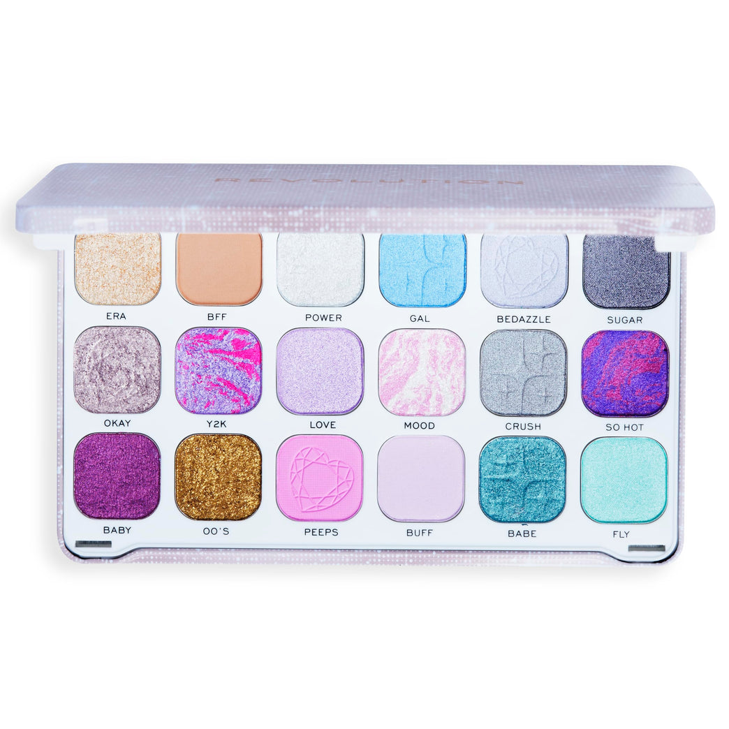 Makeup Revolution Y2K Inspired Dreamer Eyeshadow Palette - 18 Shades of Matte, Glitter & Shimmer, Cruelty-Free and Vegan