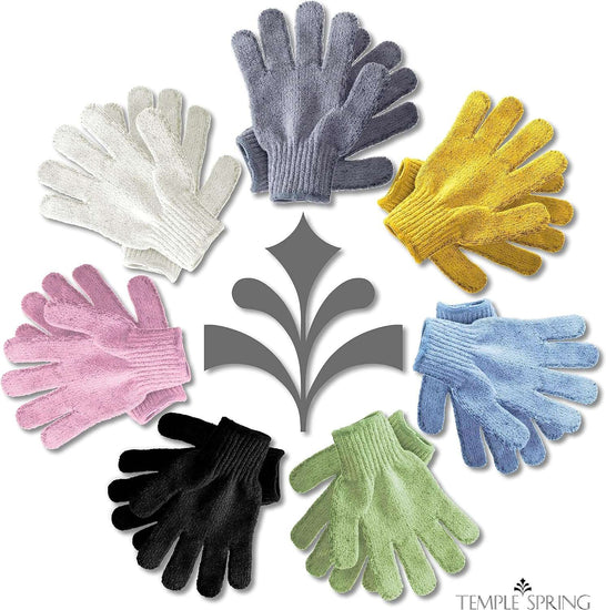 Exfoliating Gloves - Bamboo Shower Gloves - Bath and Body Exfoliator Mitts - Scrubs away Ingrown Hair and Dead Skin - Natural Eco Microfibre Bath Gloves - Grey