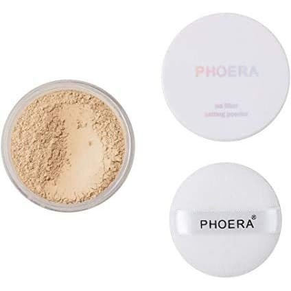 AQUAPURITY PHOERA 102 Cool Beige - Ultra-Fine Loose Makeup Setting Matte Powder with Puff - Long-Lasting, Blendable & Vegan