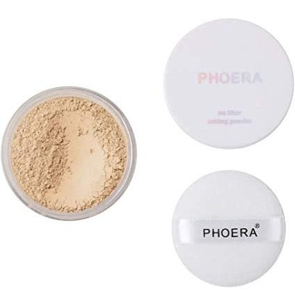 AQUAPURITY PHOERA 102 Cool Beige - Ultra-Fine Loose Makeup Setting Matte Powder with Puff - Long-Lasting, Blendable & Vegan