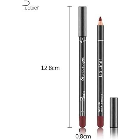 Beteligir Versatile Lip Liner Pencil Collection - 12 Vibrant Shades, Waterproof, Long-Lasting, Matte Finish (01)