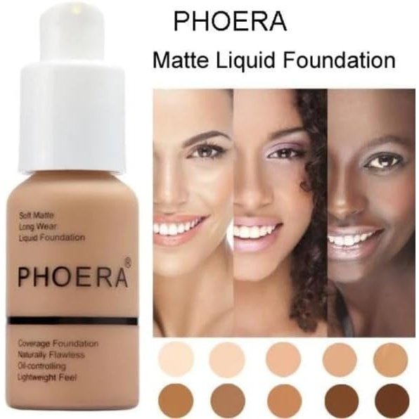 24-Hour Long-Lasting Matte Foundation with Oil Control - Full Coverage Face Concealer for Women, 30ml