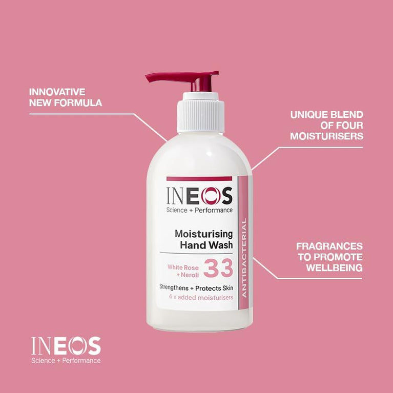 Luxurious INEOS Antibacterial White Rose + Neroli Hand Soap - 250ml (Pack of 6)
