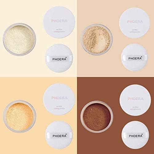 AQUAPURITY PHOERA 102 Cool Beige - Ultra-Fine Loose Makeup Setting Matte Powder with Puff - Long-Lasting, Blendable & Vegan