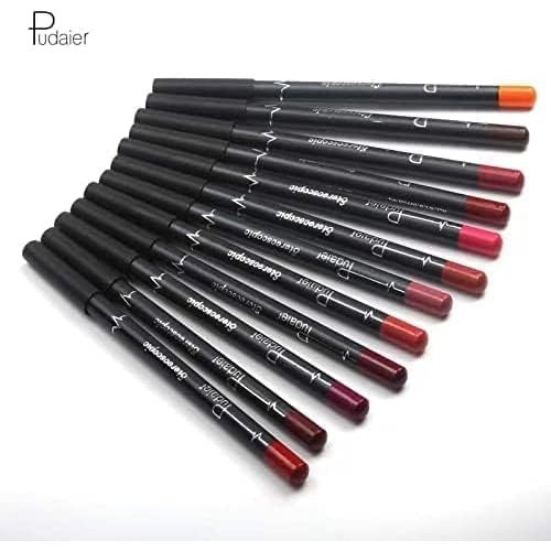 Beteligir Versatile Lip Liner Pencil Collection - 12 Vibrant Shades, Waterproof, Long-Lasting, Matte Finish (01)