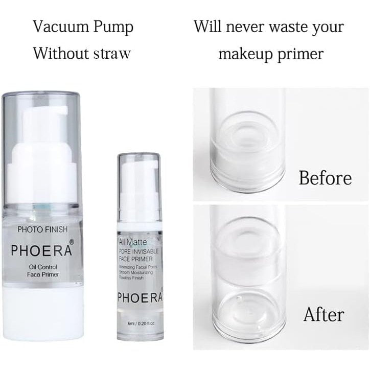 PHOERA 2Pcs All-Day Hydrating Makeup Primer with Matte Finish for Flawless Coverage