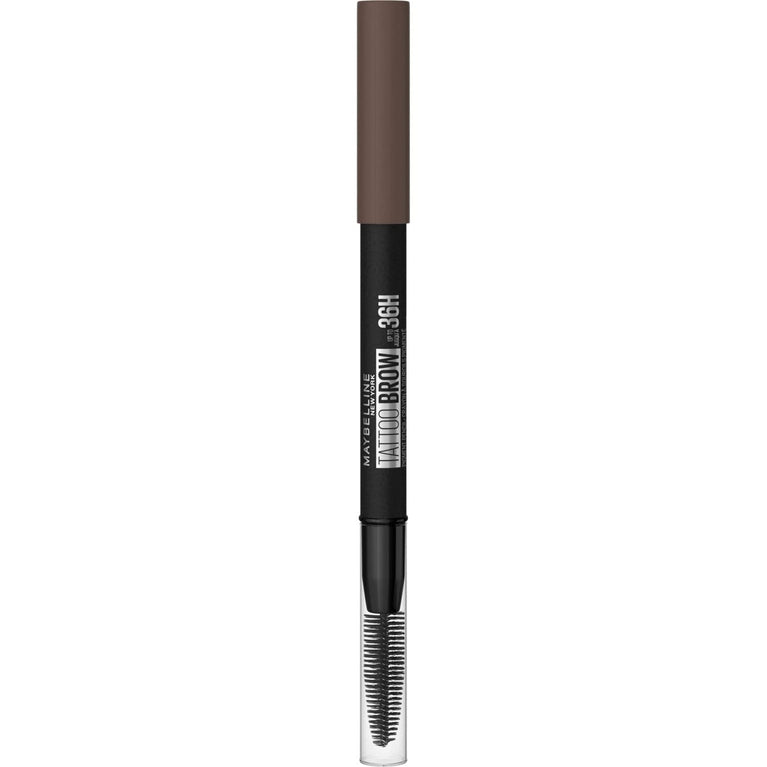 Maybelline New York Tattoo Brow 36H Deep Brown Eyebrow Pencil, Long-lasting and Waterproof with Integrated Brush, 1 Piece