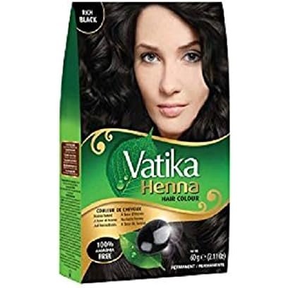 Vatika Henna Hair Colour Rich Black 100% Ammonia Free 6 x 10g Sachtes - 60g