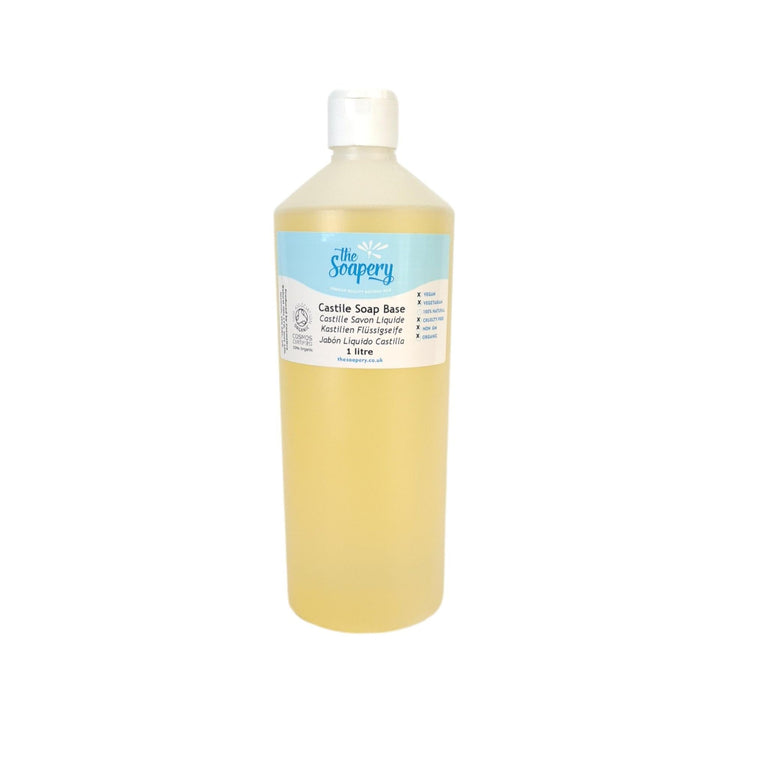 Organic Castile Liquid Soap Base - 1 Litre, SLS SLES Sulphate and Paraben Free