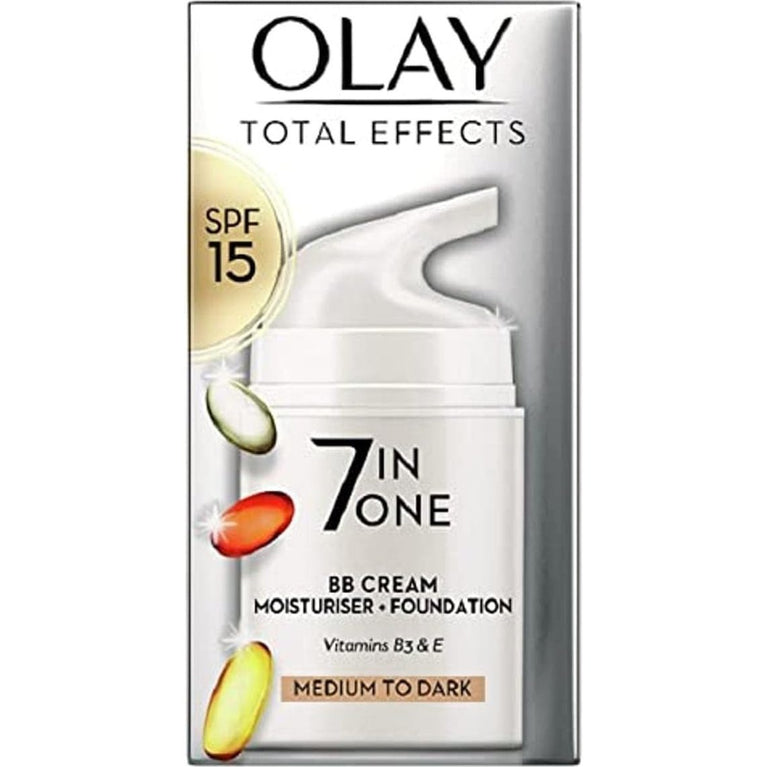 Olay Total Effects 7in1 Medium-To-Dark Day Cream with SPF15 and Niacinamide, 50ml: Combat Seven Signs of Aging for a Radiant Complexion