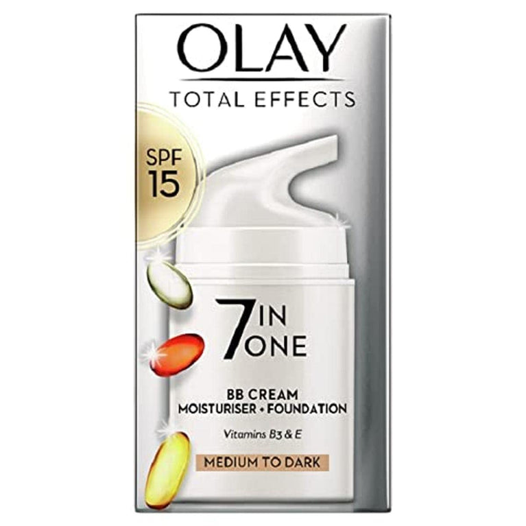 Olay Total Effects 7in1 Medium-To-Dark Day Cream with SPF15 and Niacinamide, 50ml: Combat Seven Signs of Aging for a Radiant Complexion
