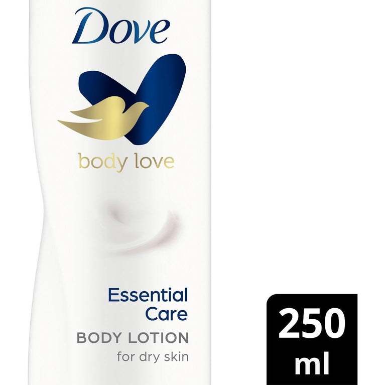 Dove Essential Nourishment Body Lotion for Dry Skin - Pack of 2 (250ml each)