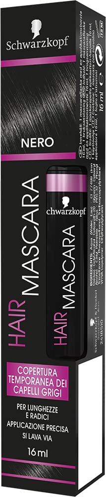 Schwarzkopf Hair Mascara, Temporary Hair Mascara, Temporary Grey Hair Cover, Black, 15 ml, 16 ml, 1