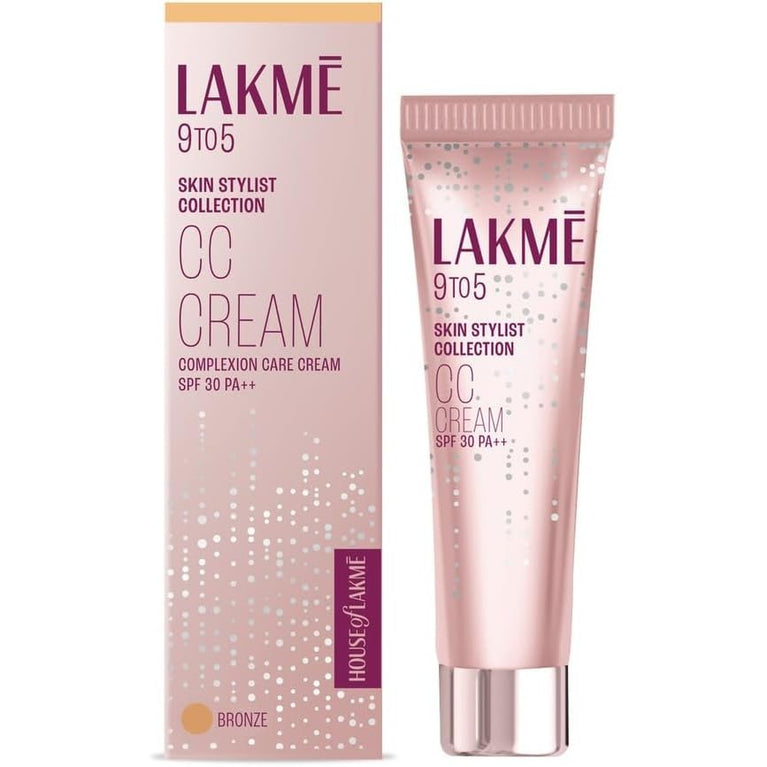 Lakme 9 To 5 SPF 30 Bronze CC Cream - Dark Spot Concealer and Skin Nourisher, 30g
