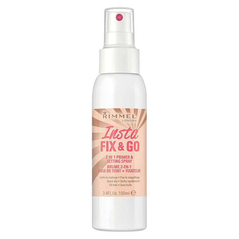 Rimmel London Dual Action Primer & Setting Spray - 100 ml for Extended, Flawless Makeup Wear