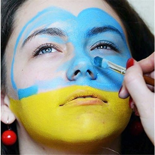 CCbeauty Professional 12-Color Face and Body Paint Makeup Kit with Special Effects, High Coverage Oil-Based Cream Formula, 10 Blue Artist Brushes Included, Hypoallergenic, Perfect for Cosplay and Halloween Costumes