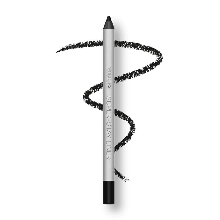 WUNDER2 Essential Black Eyeliner - High-Pigment, Easy-Glide, & Waterproof Pencil Liner with 24-Hour Wear in Essential, Metallic, & Glitter Finishes