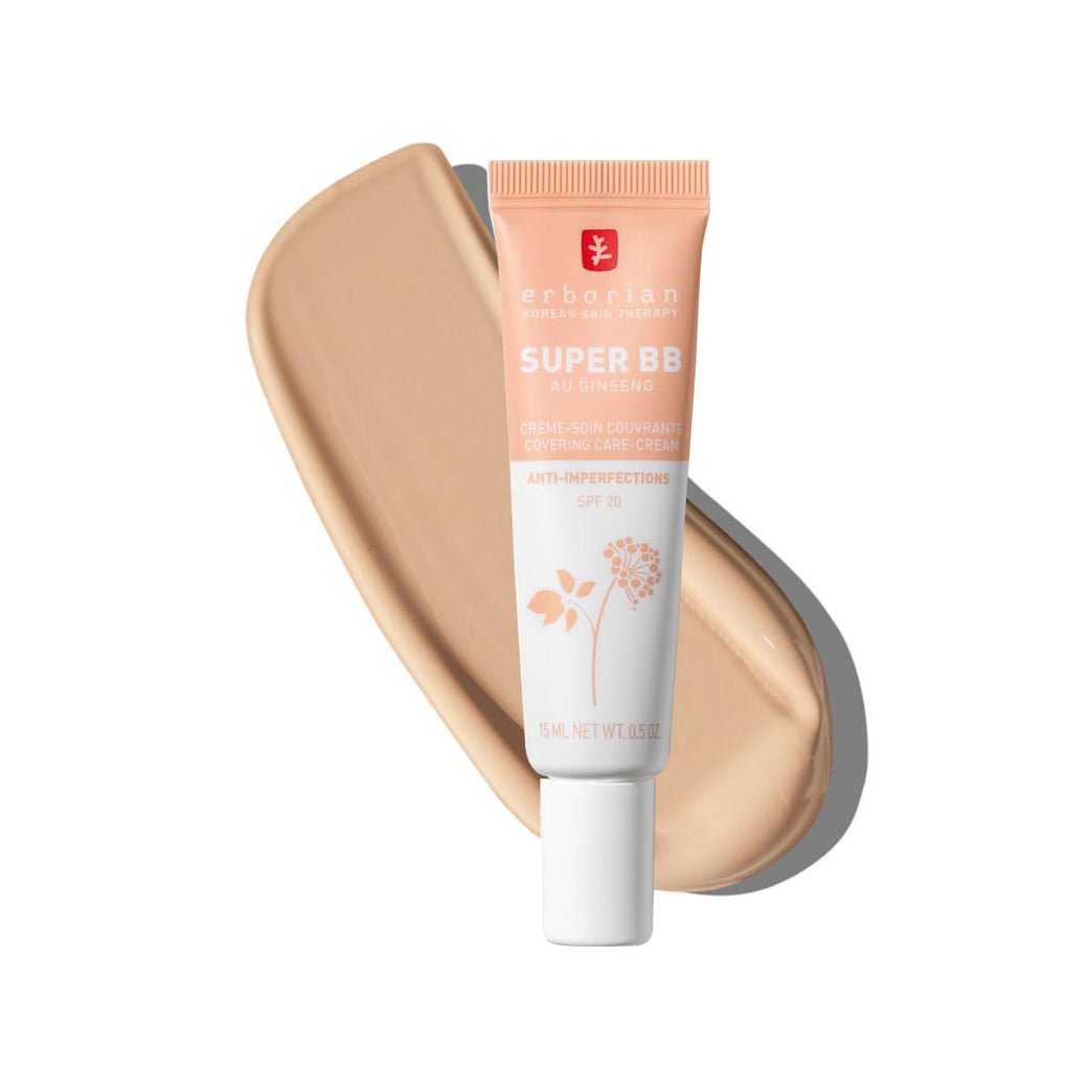 Erborian Ginseng Infused Ultimate High-Coverage Tinted BB Cream - SPF 20 Sun Protection, Imperfection Corrector, and Complexion Perfector - Korean Skincare Solution