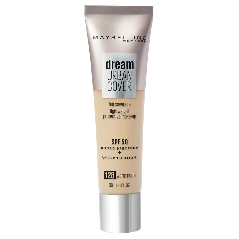 Maybelline New York Dream Urban Cover 128 Warm Nude, Anti-Pollution Protective Makeup (1 x 30ml)