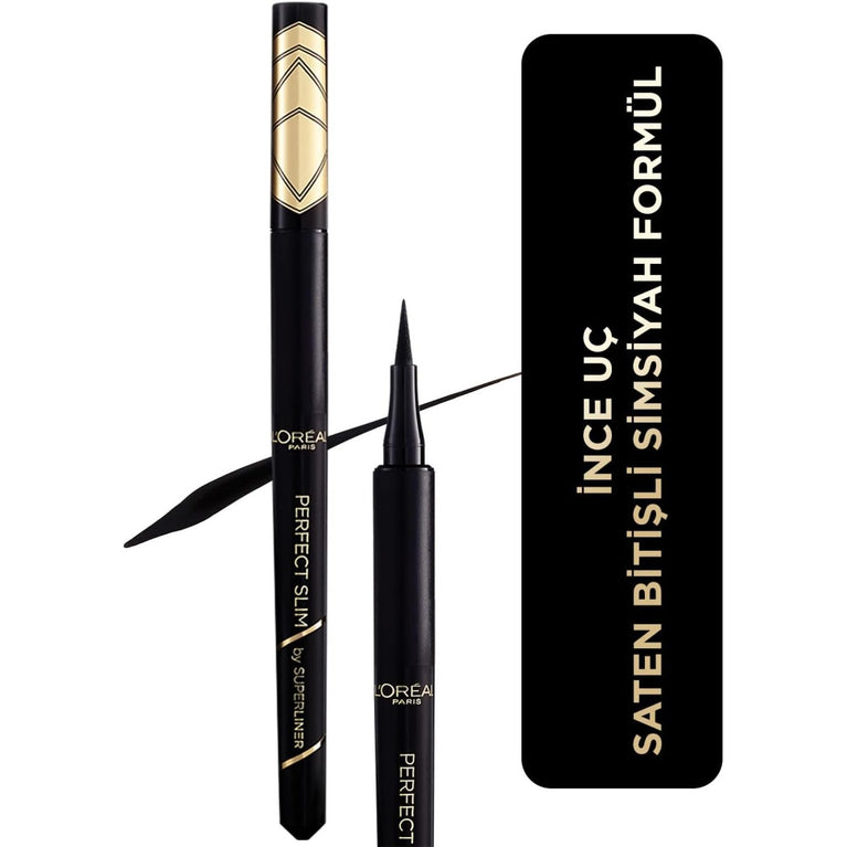 L'Oréal Paris Super Liner Perfect Slim in Intense Black, Long-Lasting Liquid Eyeliner with Precision Felt Tip, Pack of 1
