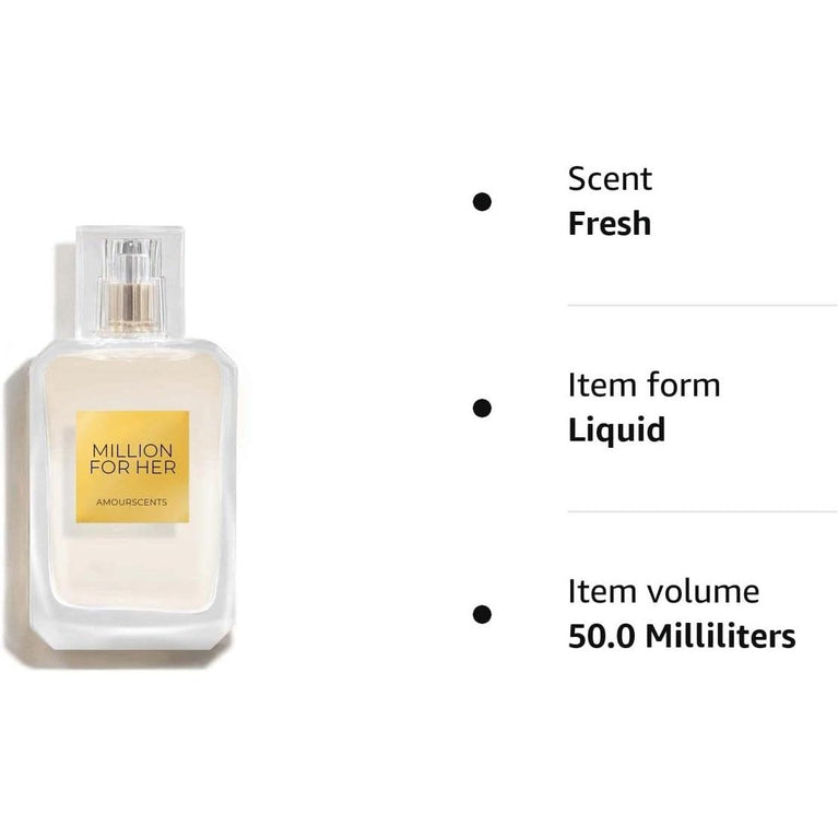 L Million For Her - Inspired Alternative Perfume, Extrait De Parfum, Fragrance for Women (50ml) with Long-Lasting Floral and Woody Notes