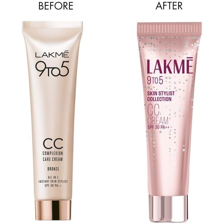 Lakme 9 To 5 SPF 30 Bronze CC Cream - Dark Spot Concealer and Skin Nourisher, 30g