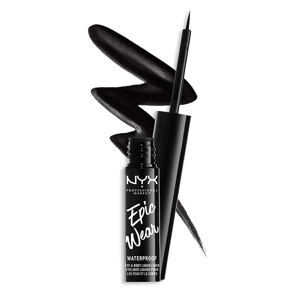 NYX Pro Artist-Inspired Epic Wear Liquid Liner, Matte Black, Waterproof and Smudge-proof, Ideal for Eye Makeup and Body Art, Long-lasting 72-hour Wear