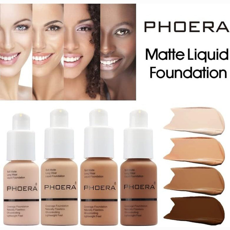 ABRUS® 24-Hour Long-lasting Matte Finish Foundation (#102 Nude) with Skin-Benefiting Properties