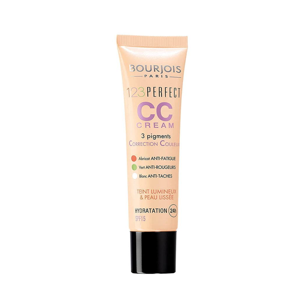 Bourjois 123 Perfect Colour Correcting CC Cream in 33 Rose Beige (3ml) - Anti-Shine Hydration with SPF 10 Protection and 16-Hour Semi-Matte Finish