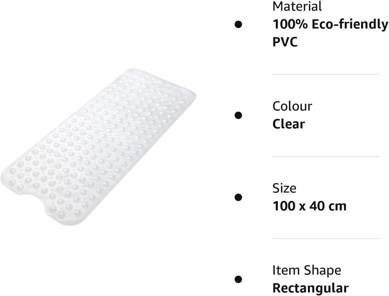 Extra Long, Eco-Friendly Shower Mat for Safe and Stylish Bathing